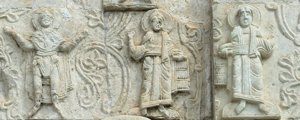 Figure Muro Della Cattedrale San Giorgio Yuryev Polsky Russia Pietre — Foto Stock