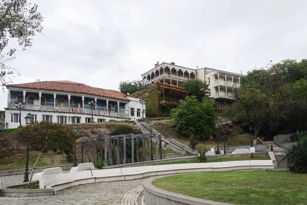 Oude Gebouwen Een Heuvel Het Centrum Van Tbilisi Buurt Van — Stockfoto