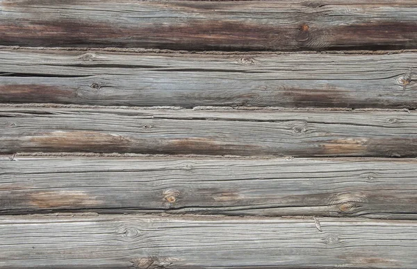 Oude Verweerde Houten Muur Van Logs Achtergrondstructuur — Stockfoto