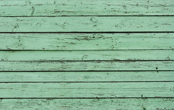 Valla Madera Verde Vieja Con Pintura Pelada —  Fotos de Stock