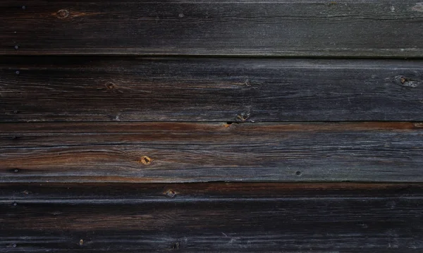Textura Starých Tmavých Nenatřené Dřevěné Stěny — Stock fotografie