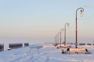 Kuzey Dvina karlı dolgu Arkhangelsk, Rusya