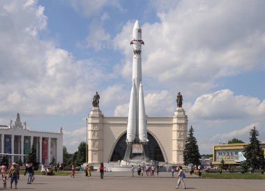 Roket Vostok in Vdnkh, Moskova, Rusya Federasyonu