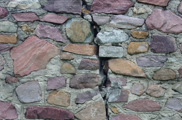 Close-up van gebarsten stenen muur — Stockfoto