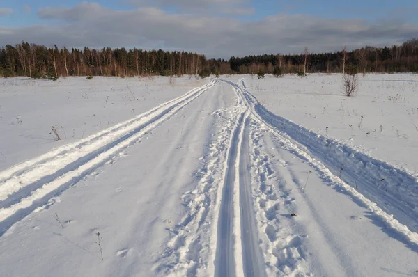 Skidspåren i landet — Stockfoto