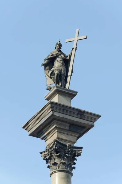 Estátua do rei polonês Sigismundo III Vasa em Varsóvia — Fotografia de Stock