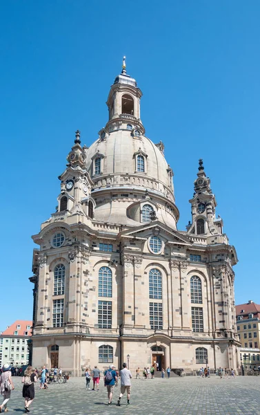 Dresden Almanya Temmuz 2019 Frauenkirche Meryem Kilisesi Dresden Deki Lüteryen — Stok fotoğraf