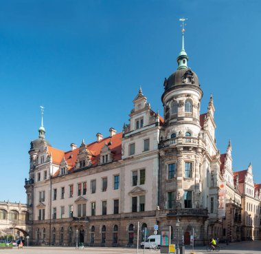 Dresden, Almanya - 26 Temmuz 2019: Altstadt 'taki eski binalar