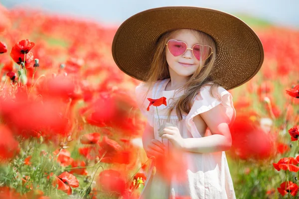 Nice Little Girl Long Curly Hair Dressed White Sleeveless Dress — Stock Photo, Image