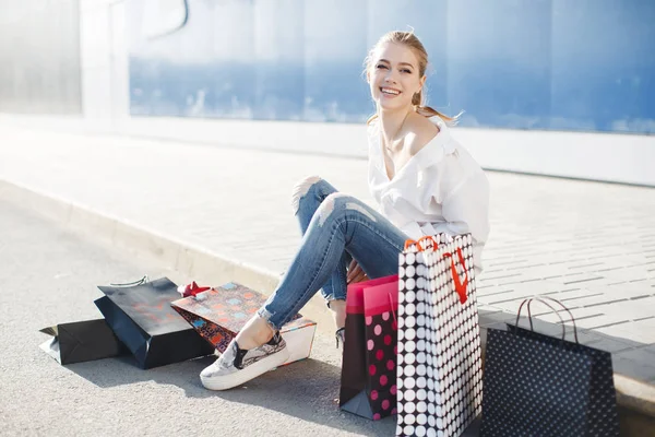 Viernes Negro Boxeo Regalo Compras Regalo Vacaciones Hermosas Mujeres Sosteniendo —  Fotos de Stock