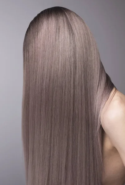 Nahaufnahme Anonymer Aufnahme Perfekter Tiefvioletter Haarfarbe — Stockfoto