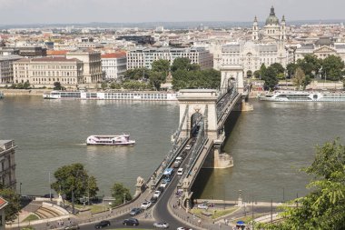 Zincir köprü Budapeşte'de. Güzel ve nefes kesici manzara.