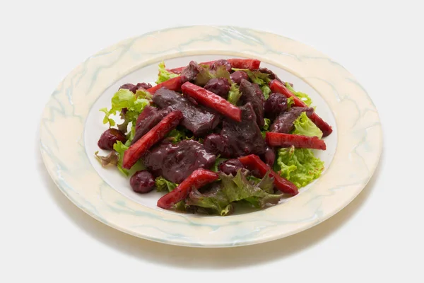 Segundo Pratos Saladas Bebidas Antes Servir Aos Visitantes Comida Prato — Fotografia de Stock