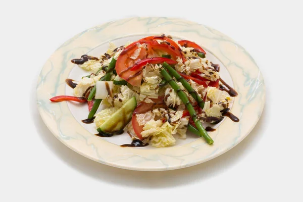 Deuxième Plats Salades Boissons Avant Servir Aux Visiteurs Nourriture Dans Images De Stock Libres De Droits