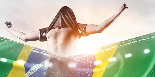 Игроки Бразилии празднуют гол — стоковое фото