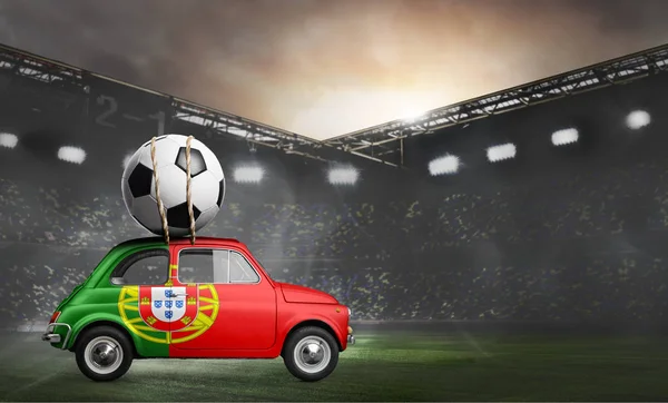 Portugal auto op voetbalstadion — Stockfoto