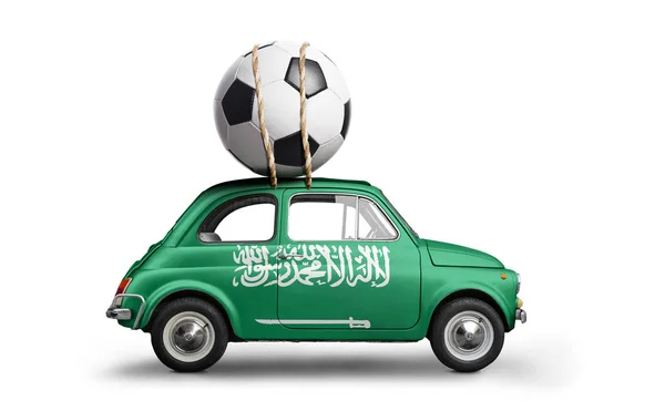 Saudi Arabia football car — Stock Photo, Image