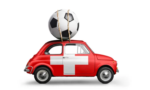 Švýcarsko fotbal auto — Stock fotografie