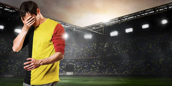 Sad Belgium player — Stock Photo, Image