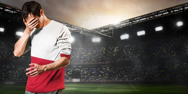 Sad Poland player — Stock Photo, Image