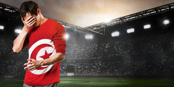 Sad Tunisia player — Stock Photo, Image