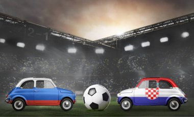 Rusya ve Hırvatistan futbol stadyumu araçlarda