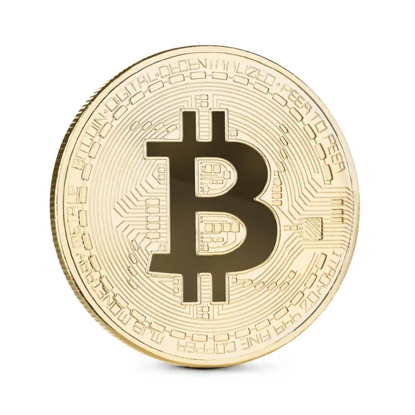 Bitcoin sur fond blanc — Photo