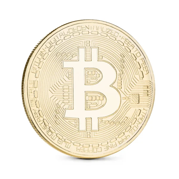 Bitcoin на білий backgound — стокове фото