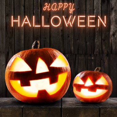 parlayan Halloween kabaklar