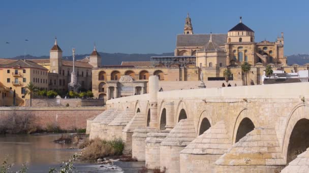 Puente romano en Córdoba — Vídeo de stock