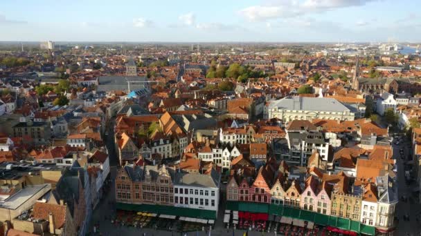 Uitzicht op de stad Brugge — Stockvideo