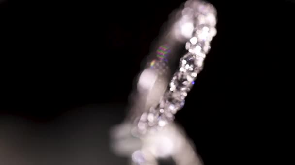 Diamond ring on black background — Stock Video