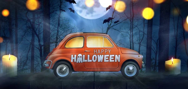 Happy Halloween auto — Stockfoto