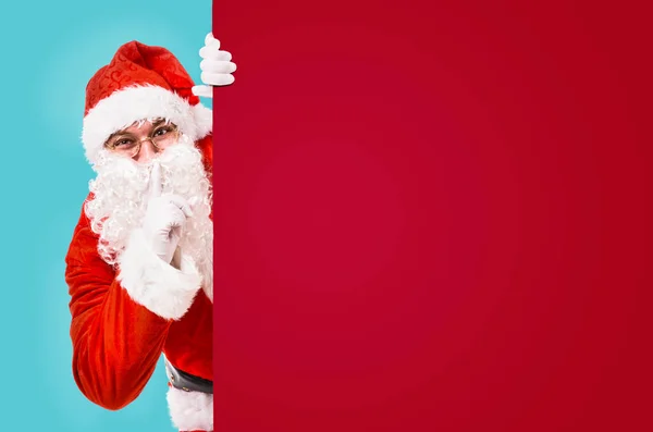 Santa Claus vragen om stilte — Stockfoto