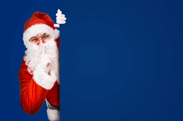 Weihnachtsmann bittet um Schweigen — Stockfoto