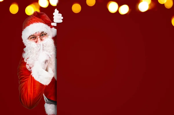 Papai Noel pedindo silêncio — Fotografia de Stock