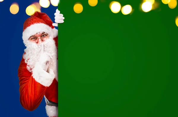 Santa Claus vragen om stilte — Stockfoto