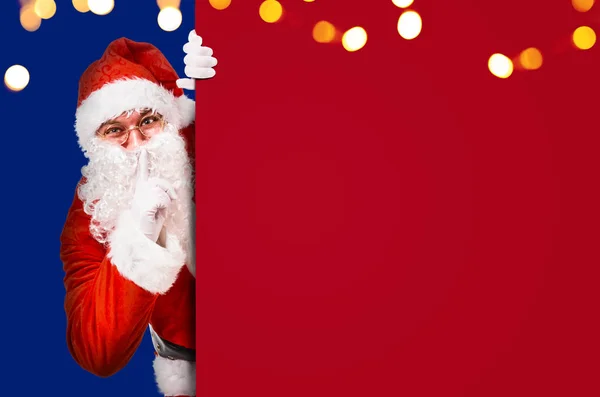 Weihnachtsmann bittet um Schweigen — Stockfoto