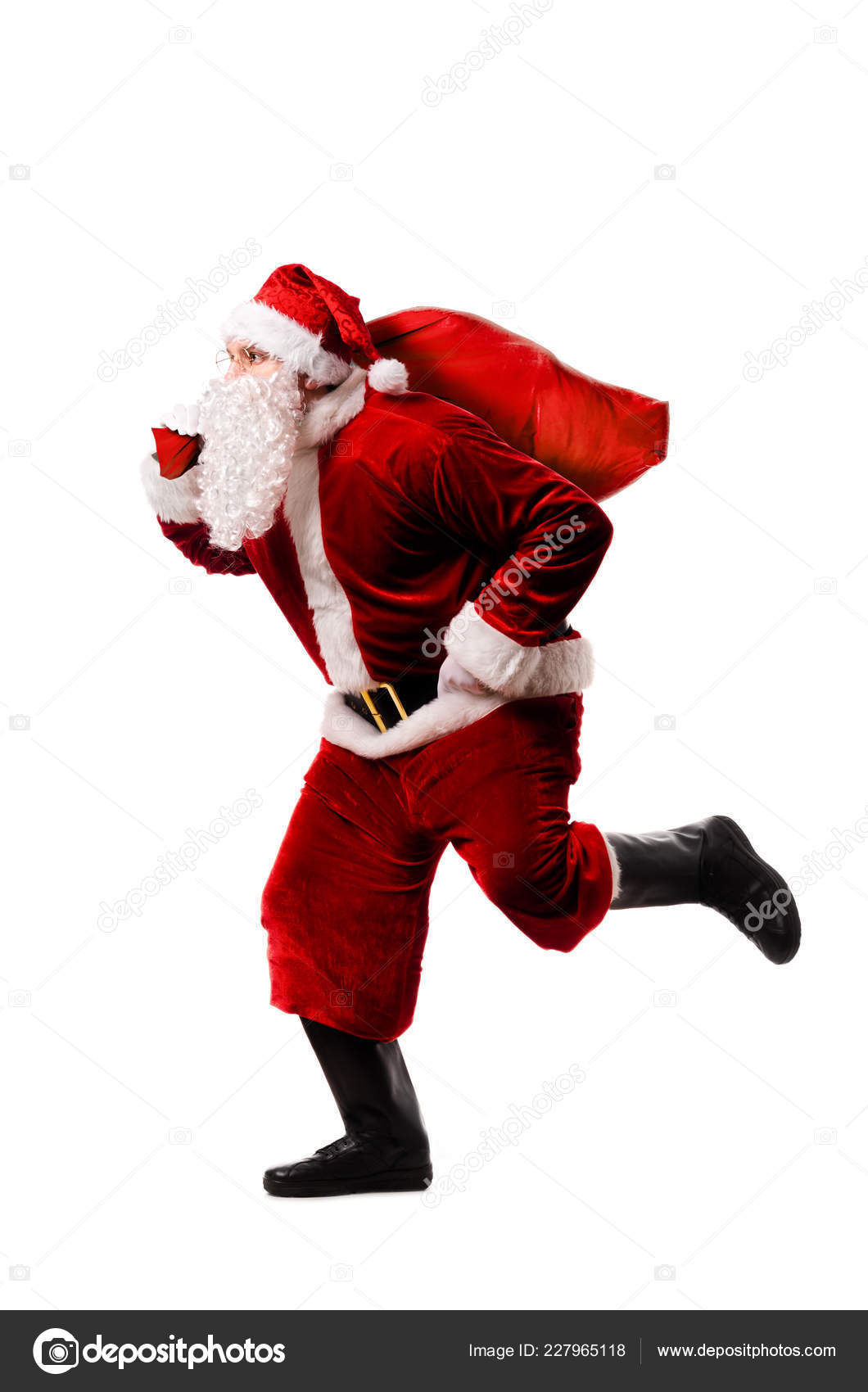 Santa running Stock Photos, Royalty Free Santa running Images |  Depositphotos