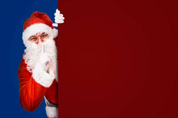 Santa Claus vragen om stilte — Stockfoto