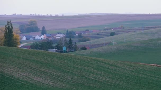 South Moravian autumn fields — Stock Video