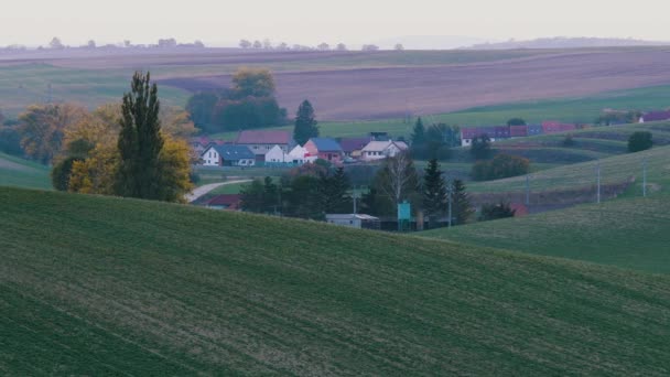Южноморавские Осенние Поля Моравия Чехия — стоковое видео