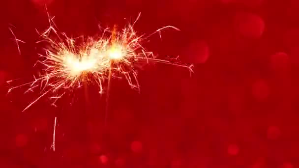 Sparkler і Різдво або новий рік фону — стокове відео