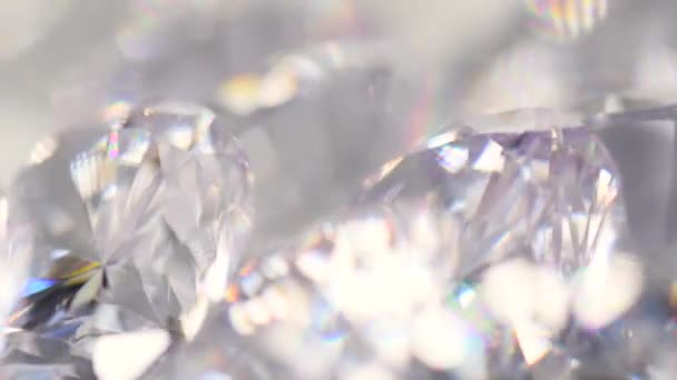 Group of diamonds rotating — Stock Video