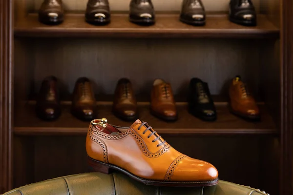 Men footwear boutique store — Stock Photo, Image