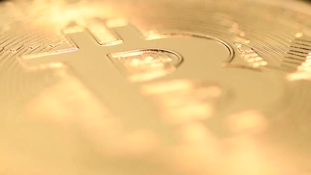 Bitcoin giratorio, bucle sin costura — Vídeo de stock