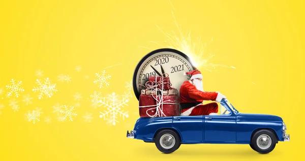 Compte à rebours du Père Noël en voiture — Photo