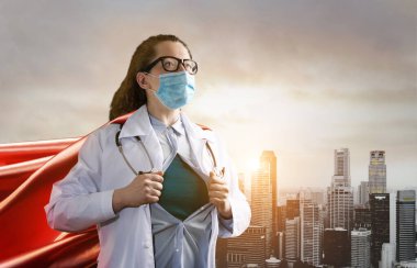 Kahraman doktor salgınla savaşıyor.