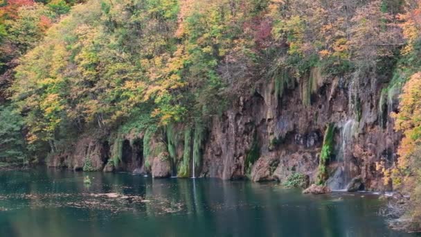 Outono Plitvice Lagos — Vídeo de Stock