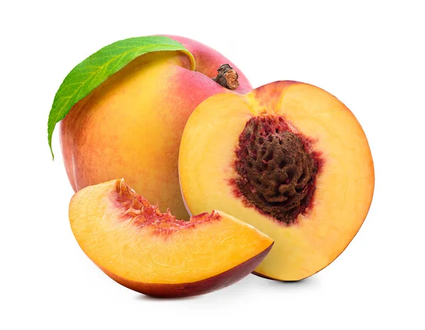 Fresh peach isolated on white — Stock Photo, Image